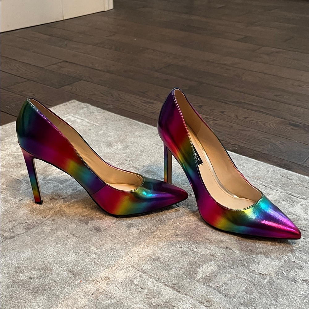 Nine West Iridescent Rainbow Heels